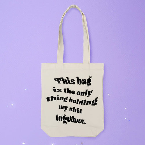 Canvas tote that says 